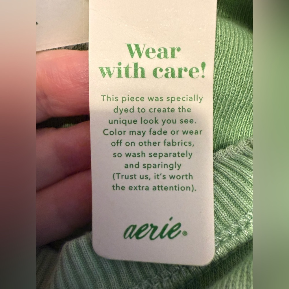 Aerie Take It Easy Tiger 100% Cotton Green Sweatshirt NWT XL - Picture 9 of 10